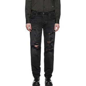 AMIRI Men's Destroyed Slouch Jeans Size 32 In Vintage Black